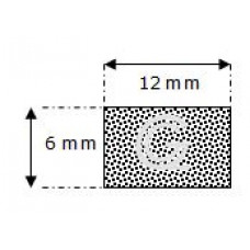 Rectangular sponge rubber cord | 6 x 12 mm| roll 100 meter